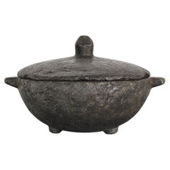 Korean Lidded Tripod Stone Pot