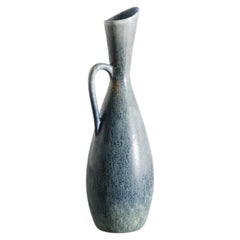 Swedish Mid Century Blue Ceramic Pitcher by Carl-Harry Stålhane & Rörstrand 1950