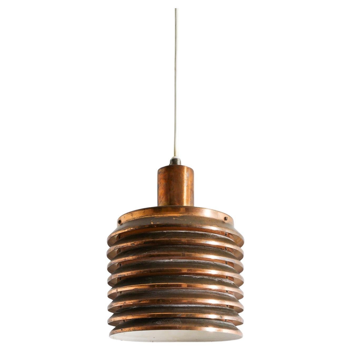 Swedish Mid Century Hans-Agne Jakobsson T-642 Copper Ceiling Pendant Lamp, 1950s