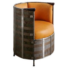 Mats Theselius "Älgskinnsfåtöljen" en métal patiné et cuir par Källemö 1990 Mats Theselius "Älgskinnsfåtöljen" en métal patiné et cuir par Källemö 1990