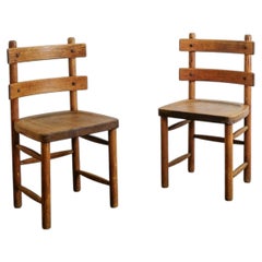 Pair of Early Swedish "Sandhamn" Dining Chairs in Pine by Axel Einar Hjorth 1929
