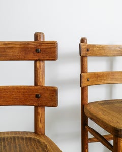 Pair of Early Swedish "Sandhamn" Dining Chairs in Pine by Axel Einar Hjorth 1929