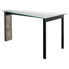 Mesa de comedor contemporánea sueca, de Jonas Bohlin, de los años 90, en cristal y hormigón