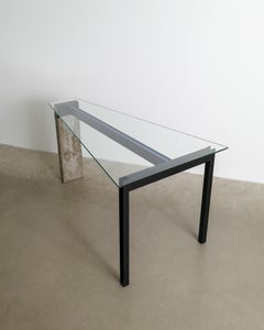Mesa de comedor contemporánea sueca, de Jonas Bohlin, de los años 90, en cristal y hormigón