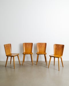 Early Swedish Mid Century Wooden Dining Chairs in Pine by Göran Malmvall, 1940s
