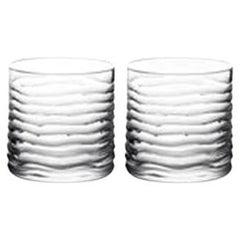 Cut Crystal Glass Set of 2 Tumblers Barware Handcrafted in Italy