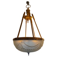 Neoclassical-Style Gold Chandelier