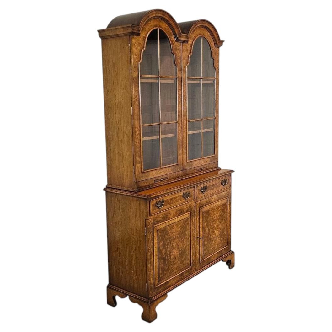Georgian Style English Made Walnut Display Bookcase