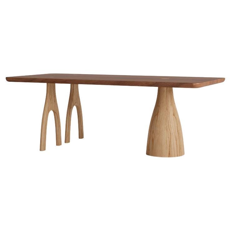 Mezcal, Asymmetrical Rectangle Walnut and Ash Dining Table by SinCa Design