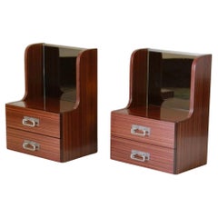 Vintage Italian Mid-Century Modern Teak Bedside Tables, Circa 1970 Vintage Italian Mid-Century Modern Teak Bedside Tables, Circa 1970