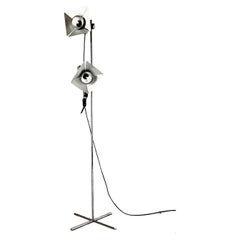 Retro Space Age Chromed Floor Lamp with Adjustable Lights, Italy 1970s