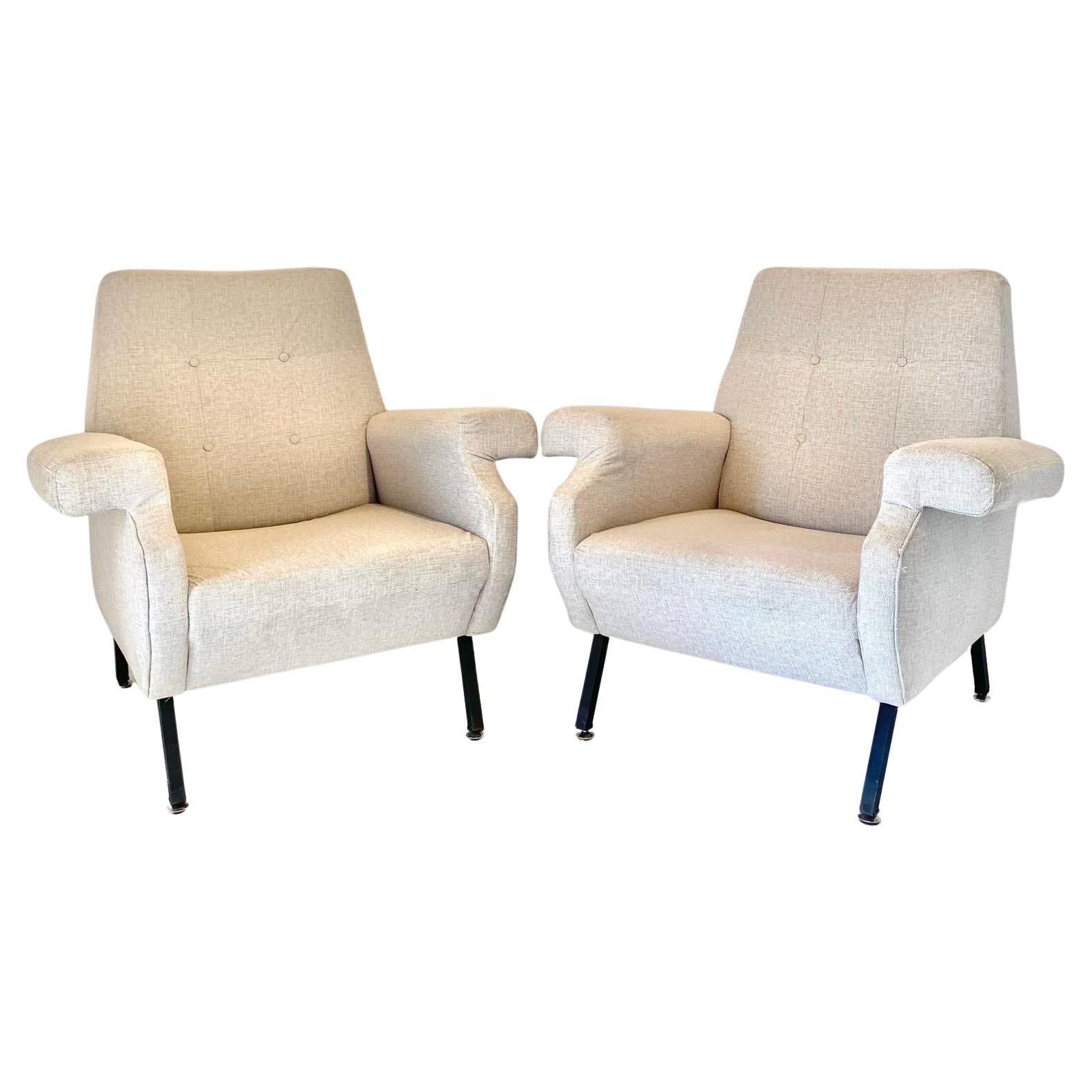 Mid-Century Modern Mid Century Modern Beige Armchairs, set of two, Italy 1960s