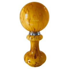1960s Vintage Yellow Murano Table Lamp by Mazzega