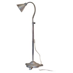 Retro Mid Century Modern Industrial Chromed and Steel Flexible Floor Lamp, Italy 1960s