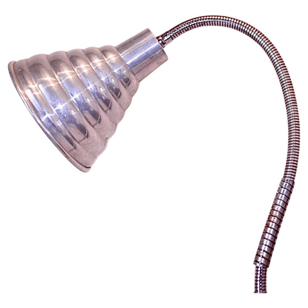 Mid Century Modern Industrial Chromed and Steel Flexible Floor Lamp, Italy 1960s For Sale 1