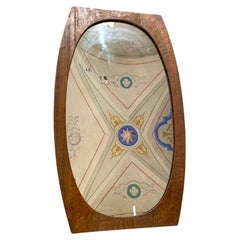 Vintage wood wall mirror, Gianfranco Frattini style, Italy 1950s