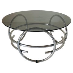 Vintage round coffee table in space age style, Italy, 1970s