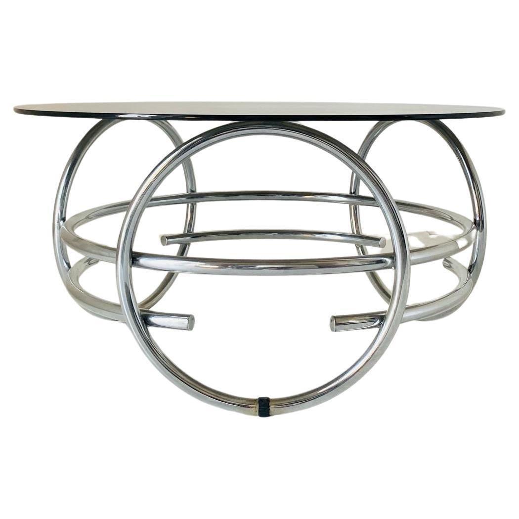 Italian Vintage round coffee table in space age style, Italy, 1970s For Sale