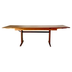 Vintage extendible wood coffee Table, Italy 1970s