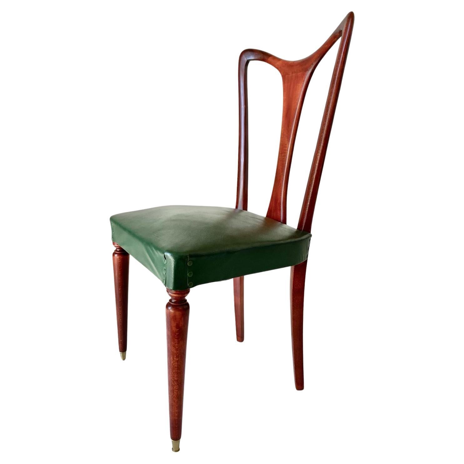 Vintage Dining Chairs, Set of Eight, Guglielmo Ulrich, Italy, 1940s For Sale 1