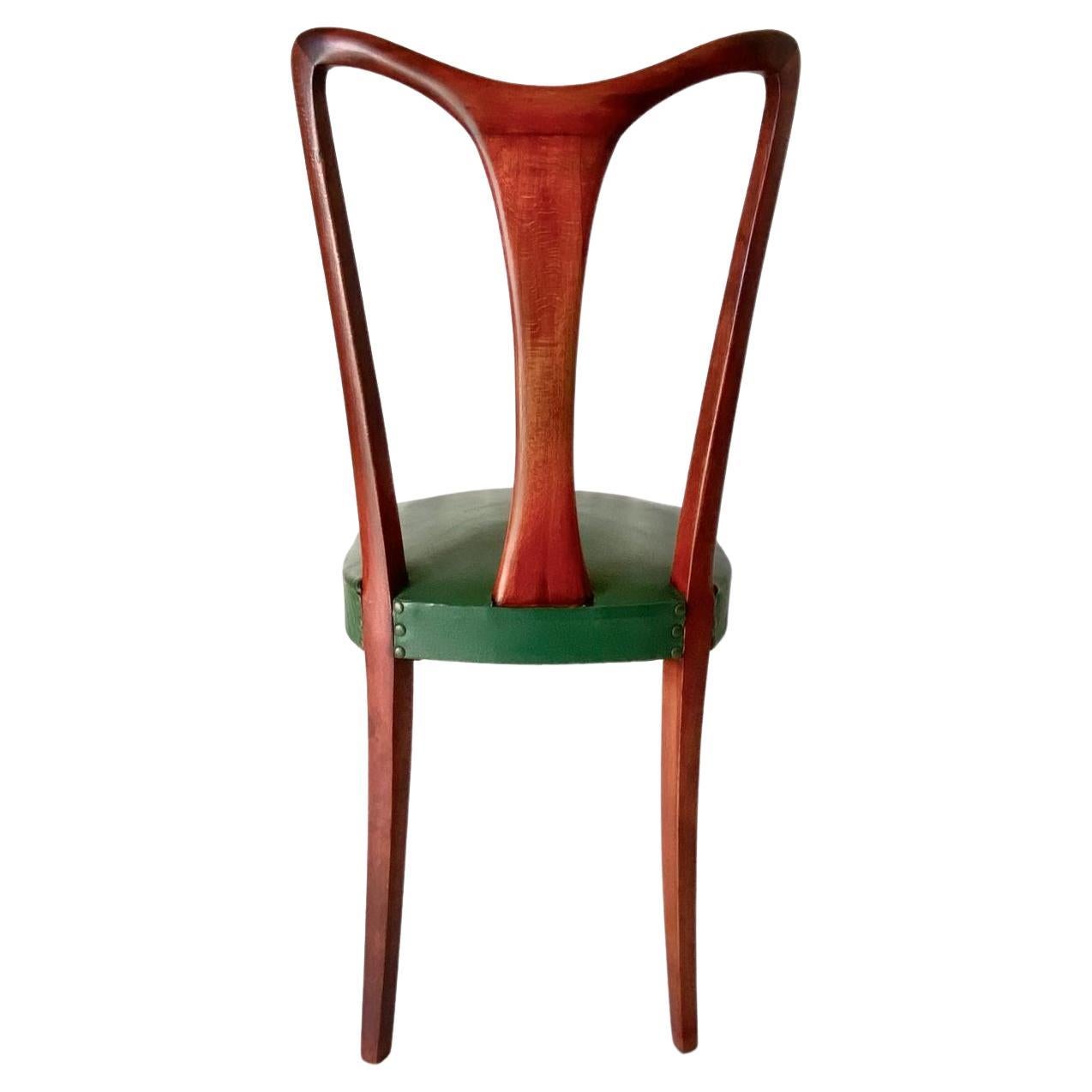 Ensemble de huit chaises de salle à manger vintage, Guglielmo Ulrich, Italie, années 1940 en vente 5