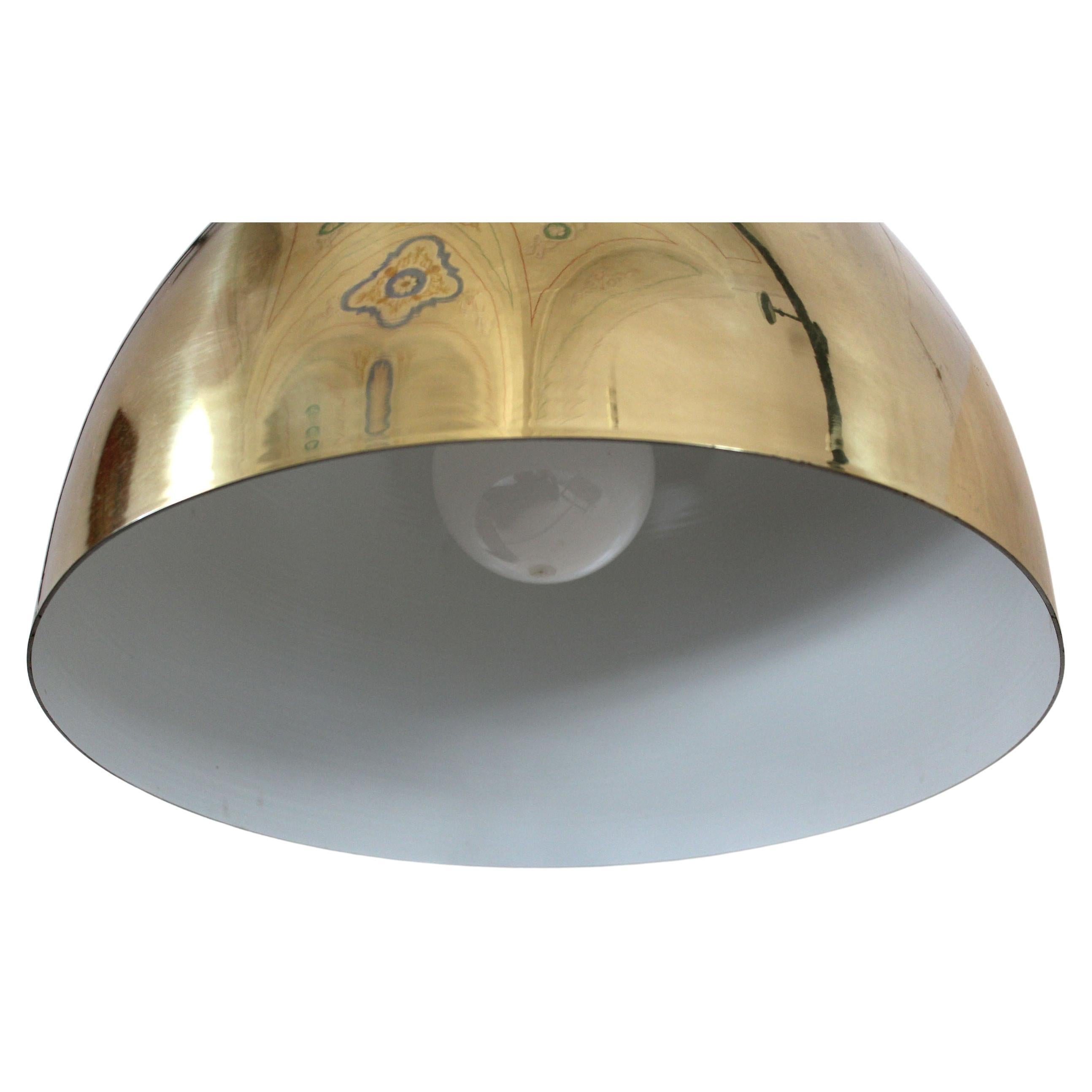Midcentury Modern Brass Pendant Light, Italy 1970s In Good Condition For Sale In Ceglie Messapica, IT