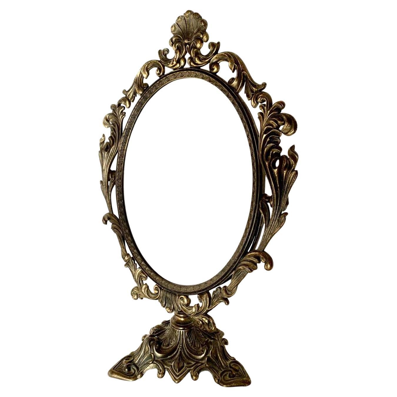 Glass Art nouveau vanity mirror, Italy 1920s For Sale