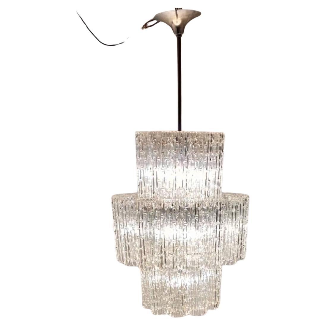Vintage Murano glass chandelier, Toni Zuccheri for Venini, Italy 1960s For Sale