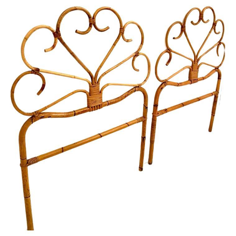 Mid-Century Modern Vintage bamboo bed frames, Italy 1970s For Sale