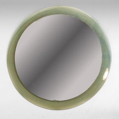 Mid-Century Modern Round Layered Smoked Glass Wall Mirror, Attr. to Cristal Art