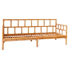 1970s Italian Bamboo and Rattan Sofa, Vivai del Sud Style, Riviera Modern
