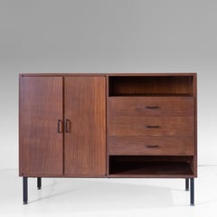 Mid Century Modern Wood Sideboard with drawers, Italy 1970s