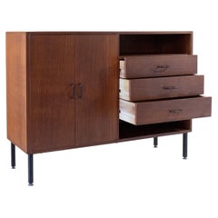 Mid Century Modern Wood Sideboard with drawers, Italy 1970s