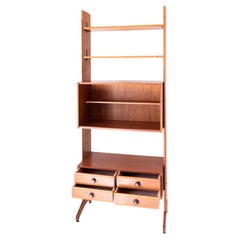 Vintage Italian Freestanding Teak Bookcase / Wall Unit in the Style of Dassi