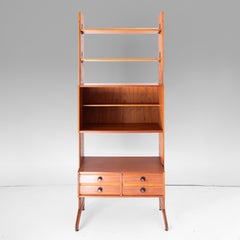 Vintage Italian Freestanding Teak Bookcase / Wall Unit in the Style of Dassi