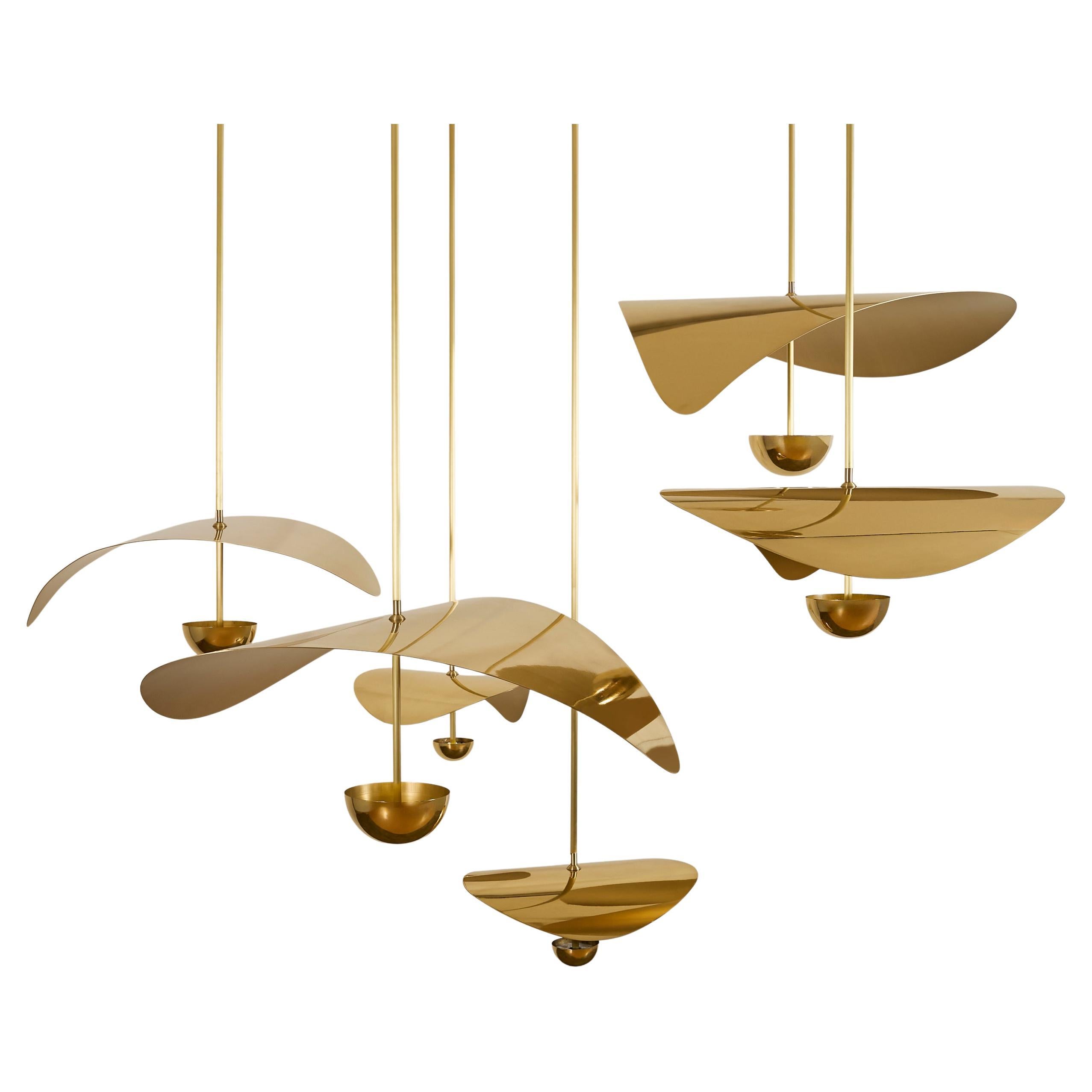 Bonnie 5 Zeitgenössischer LED-Kronleuchter, massives Messing oder Nickel, handgefertigt/fertigt