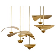 Bonnie 5 Zeitgenössischer LED-Kronleuchter, massives Messing oder Nickel, handgefertigt/fertigt