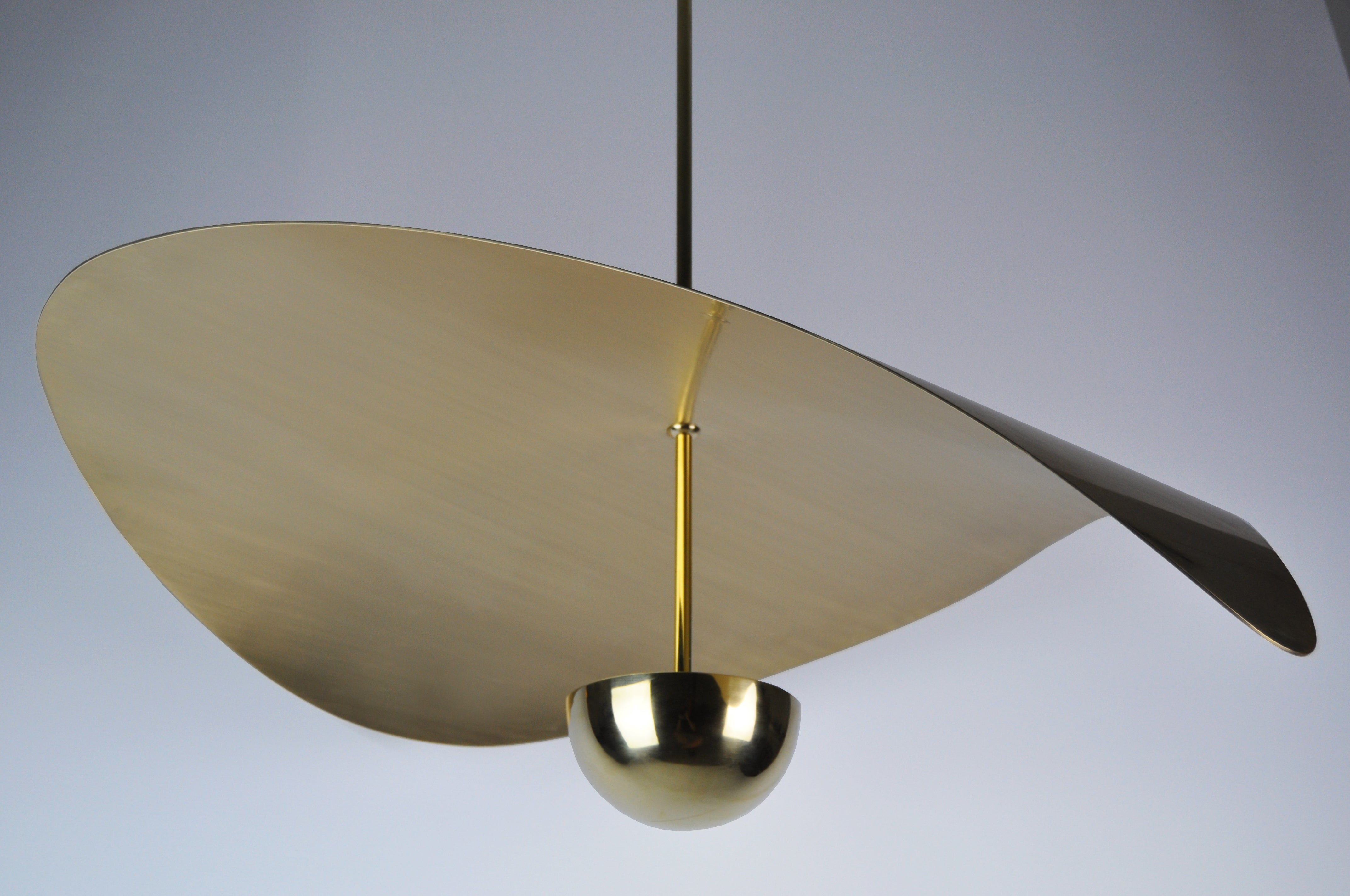 Bonnie Contemporary LED Pendant @ 65cm/26". Solid Brass, Handmade in Sweden For Sale