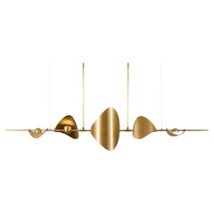 Bonnie Config 5, Small Contemporary LED Chandelier, Brass or Nickel, Sculptural