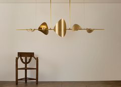 Bonnie Config 5, Large Contemporary LED Chandelier, Brass or Nickel, Sculptural