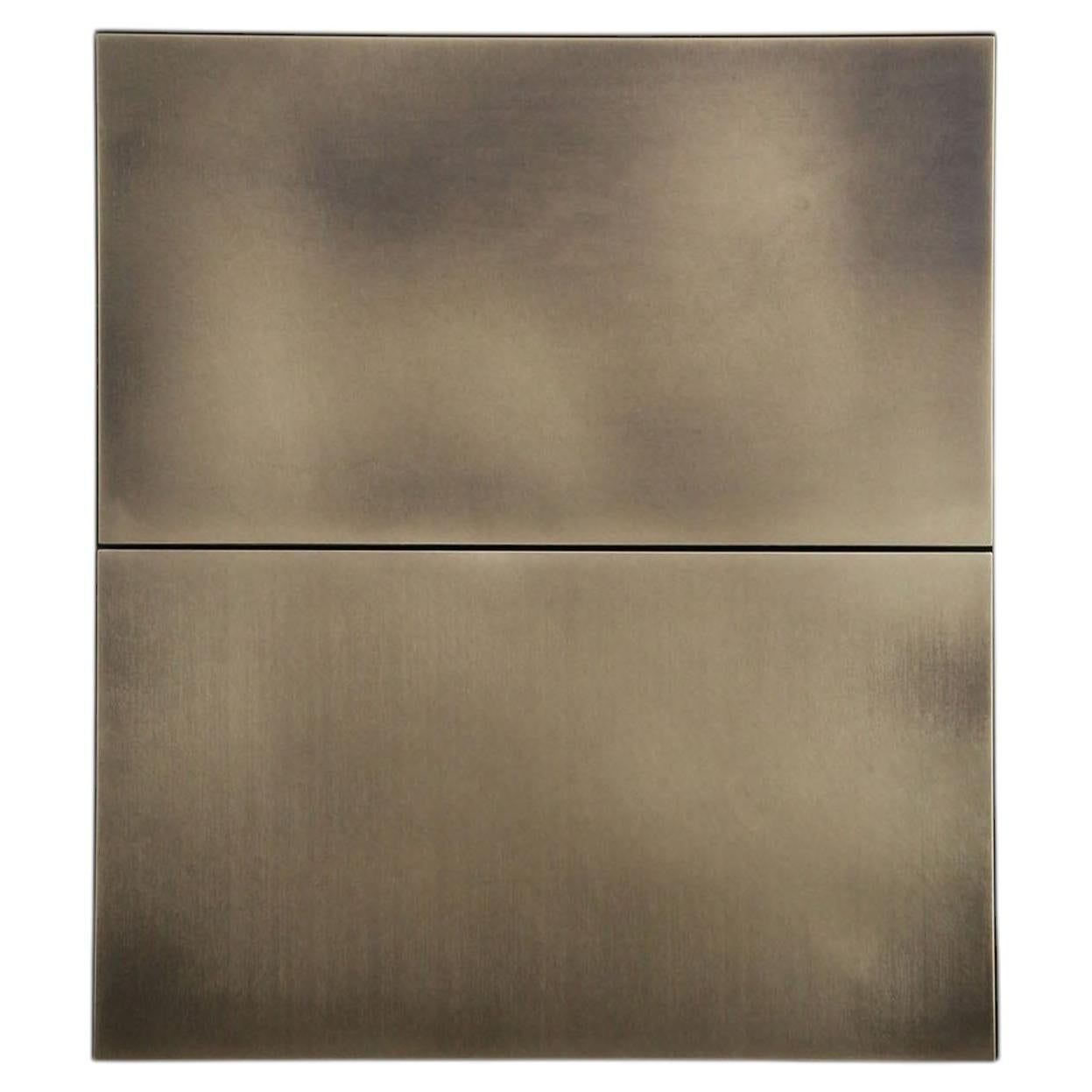Brass Cabinet Modern Floating Brass Side Table Nightstand For Sale