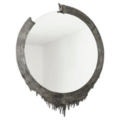 Moderner runder Wandspiegel von Annibale Oste für Dilmos aus Aluminiumguss