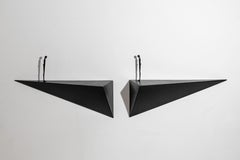 Modern Set of Two Wall-Mounted Iron Consoles by Alex Pinna for Dilmos, Patinated