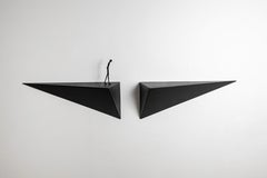 Modern Set of Two Wall-Mounted Iron Consoles by Alex Pinna for Dilmos, Patinated