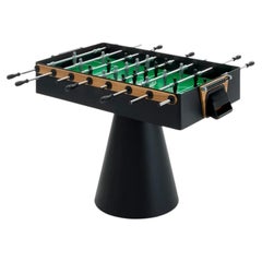 Mesa de futbolín moderna de metal y teca, para interior y exterior, fabricada en Italia