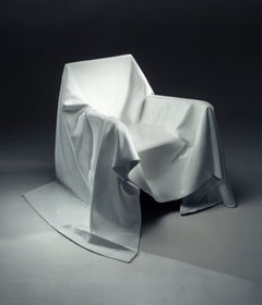 Unique Armchair by Andrea Salvetti for Dilmos, White Lacquered Fiberglass
