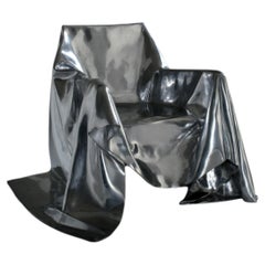 Unique Armchair by Andrea Salvetti for Dilmos, Natural Cast Aluminium