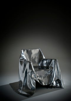Unique Armchair by Andrea Salvetti for Dilmos, Natural Cast Aluminium