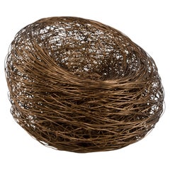 Nido Modern Armchair by Andrea Salvetti for Dilmos in Anodized Bronze Aluminium