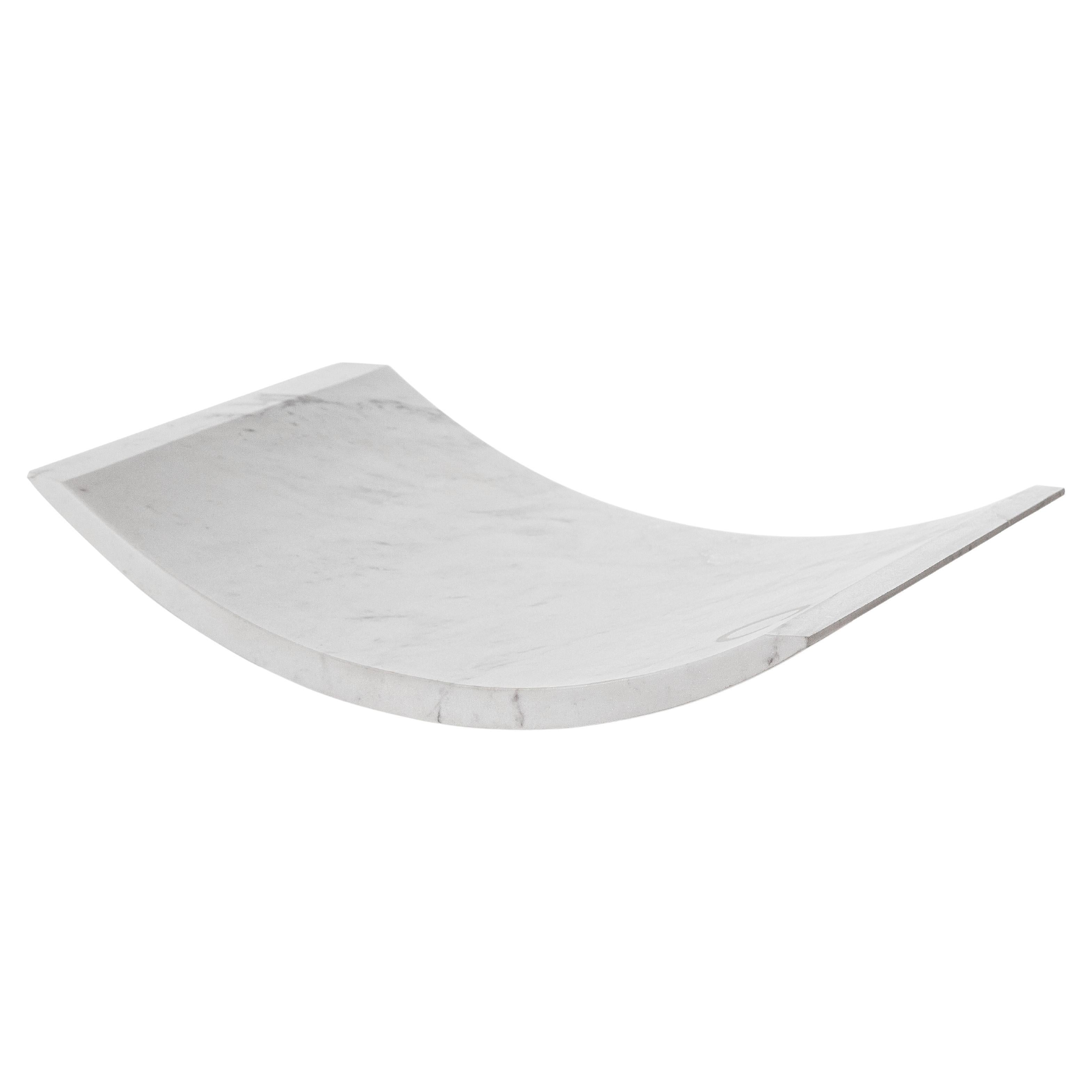 Hammock Marble Platter by On.Entropy in White, Desk Accessory of Platter
